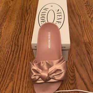 Women’s Steve Madden Silky Pink Satin Slides